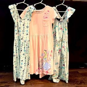 3 Girl Disney Dresses Sz 10 Jumping Beans Minnie Mouse Moana Alice in Wonderland